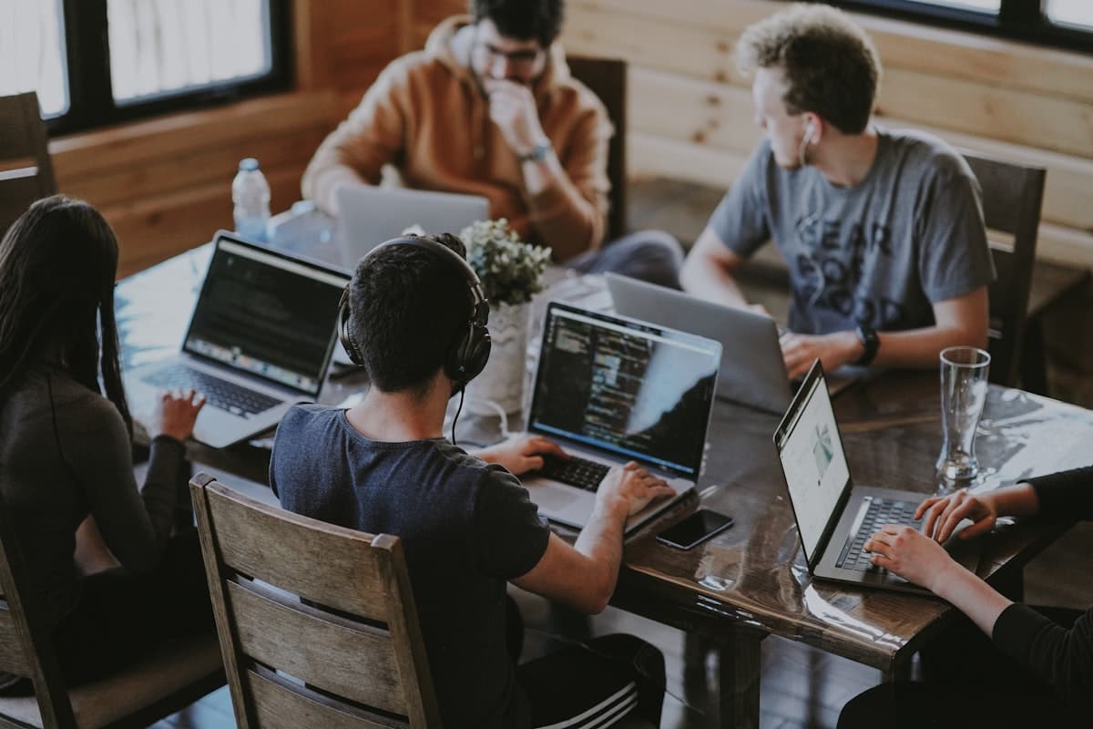 Team collaborating on a client project