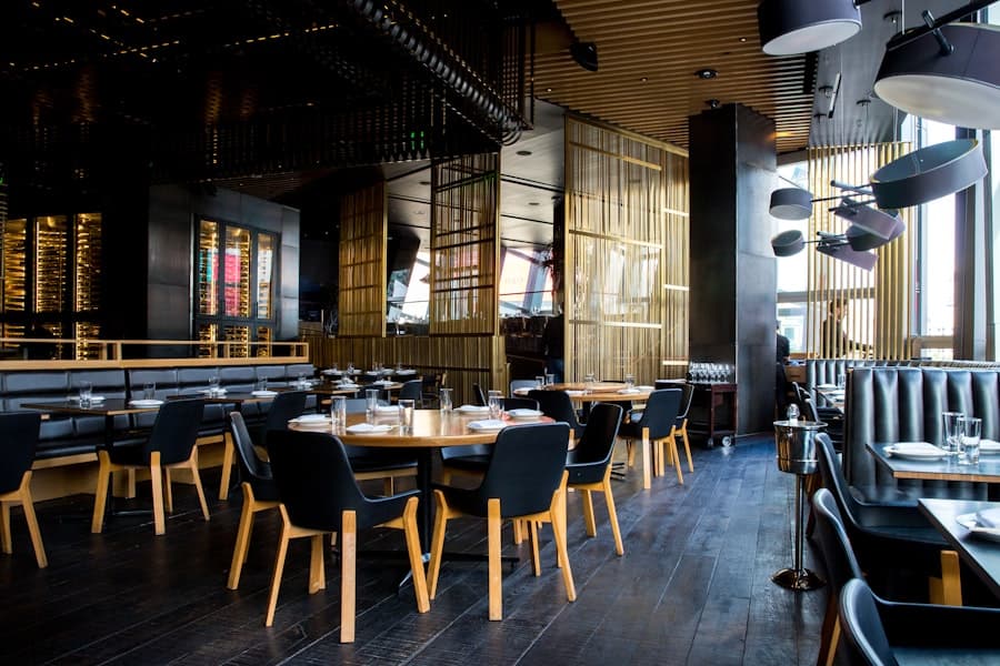 Modern restaurant interior in Houston